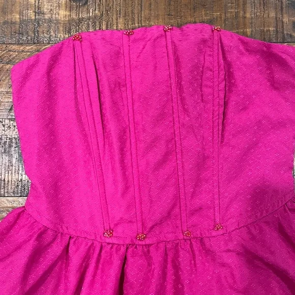 Free People Pink Strapless Fit and Flare Mini Dress - Picture 2 of 4